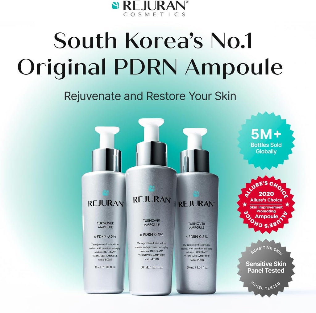 REJURAN Turnover Ampoule, c-PDRN Face Serum for Youthful Glow for Glass Skin - 30ml